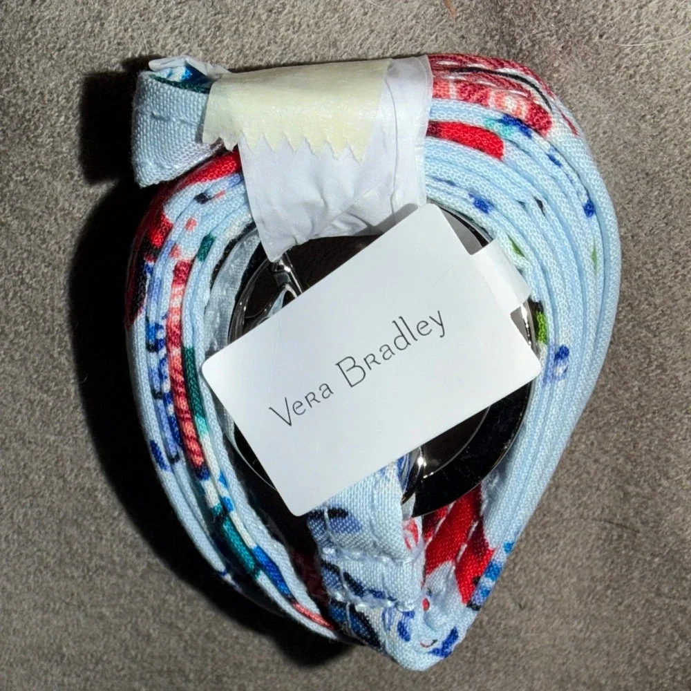 Vera Bradley Lanyard Anchors Aweigh Blue Nautical Floral ID Key Holder 24166-T92